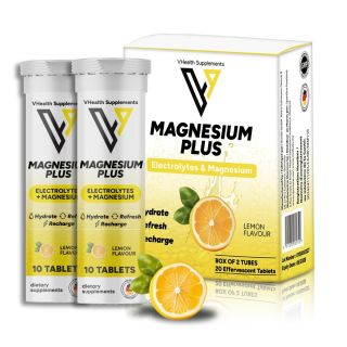 MagnesiumPlus - Electrolytes + Magnesium - (Boite de 2) - Lemon - VHealth Supplements