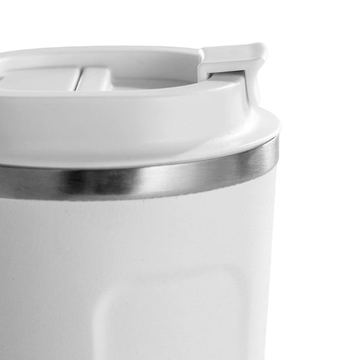 Tasse Isotherme Acier Inoxydable Double Paroi Avec Poignée Et Couvercle - Neuf